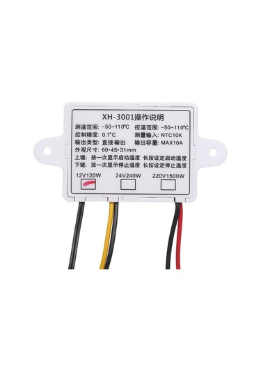 Fosenze Xh-w3001 Dijital Mikroişlemci Sıcaklık Kontrol Cihazı -50 C 110 C Akıllı Termostat 12v Plastik