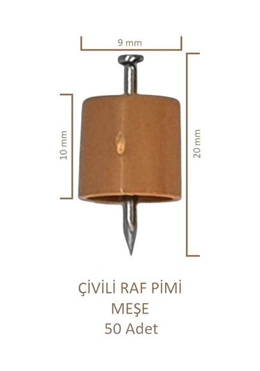 Çivili Raf Pimi Meşe 50 Adet Meşe