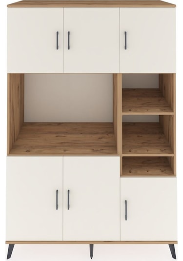 Kronos Dolap 10 Raflı 6 Kapaklı 132x59x195 Çam-aytaşı/çam Çam