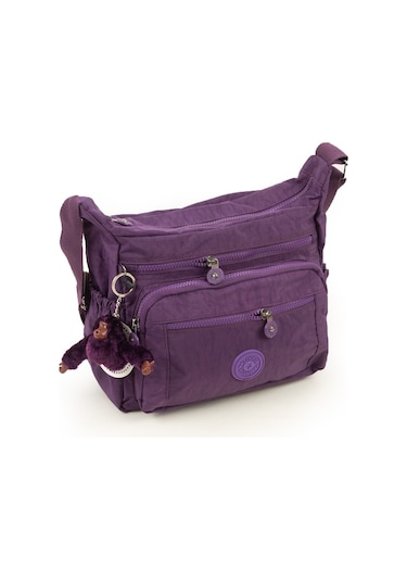 Krinkıl / Klinkır Su Geçirmez Kumaş Çok Gözlü Çapraz Kol ve Omuz Postacı Çantası Mor 5835 Mor