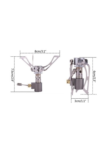 Mini Gazlı Ocak Brülörü Hafif Kamp Yürüyüş Gazlı Brülör Brs Açık Hava Taşınabilir Titanyum Kamp Gazlı Ocak Brs-3000t Gümüş