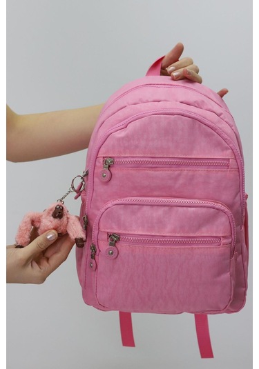 Sevimli Peluş Figürlü Günlük Kadın Sırt Çantası Şık, Kullanışlı, Okula Ve Seyahate Uygun Pembe