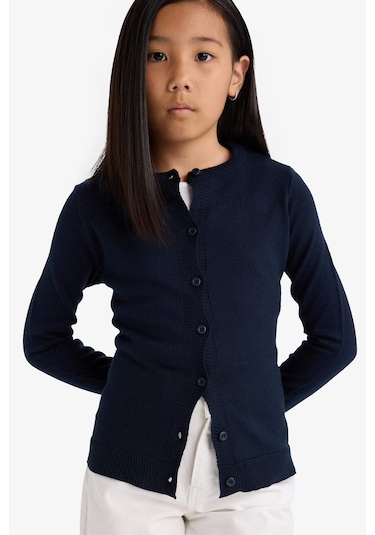 Defacto Kız Çocuk Bisiklet Yaka Düğmeli Okul Hırkası N8407a625aunv251 Lacivert