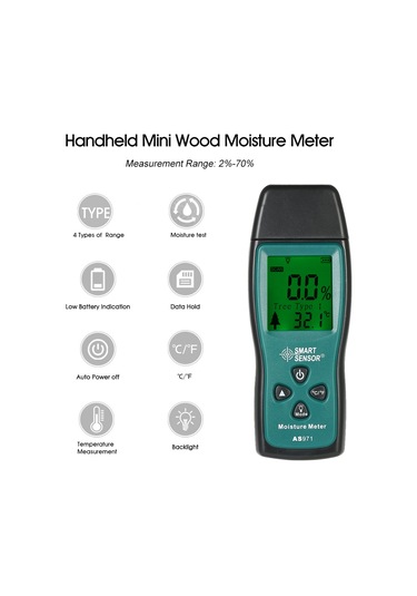 Springsun Xima Contact Dijital Ahşap Nem Test Cihazı Nem Dedektörü Pilsiz As971