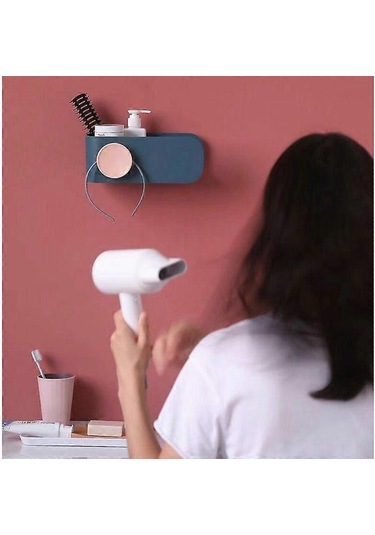 Ganzhoushop Saç Kurutma Makinesi Rafı Yumruk Tek Kullanımlık Tuvalet Tuvalet Depolama Rafı Tuvalet Duvara Monte Saç Kurutma Makinesi Rafı Saç Kurutma Makinesi Rafı Çok Renkli