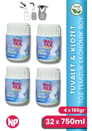 Tuvalet & Klozet Temizlik Tozu Ekonomik Bebek Boy 4 X 160gr