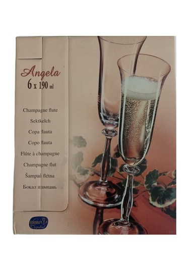 Bohemia Cristal Angela 6 Parça Şampanya Kadehi Seti 190 ML