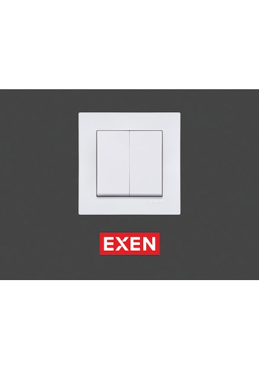 Exen Karell Beyaz Komütatör Çerçeveli 5 Adet