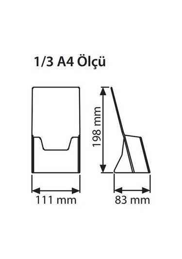 1/3 A4 Masaüstü Broşürlük Akrilik (10,5X21)