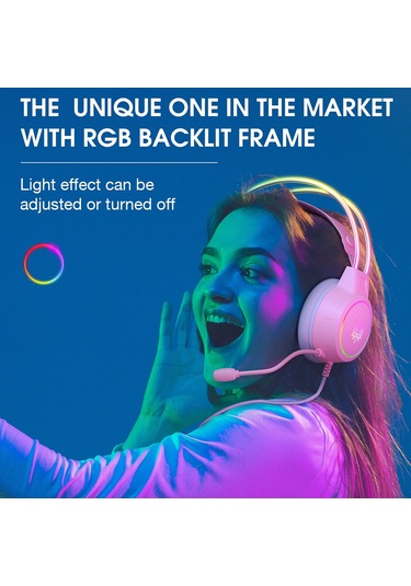 Wezone Oyuncu Kulaklığı Pembe X15 Pro - 50mm Sürücü, Tüm Yönlü Mikrofon, 3.5mm Ve Usb Bağlantılı 2.1m Kablolu Oyun Kulaklığı