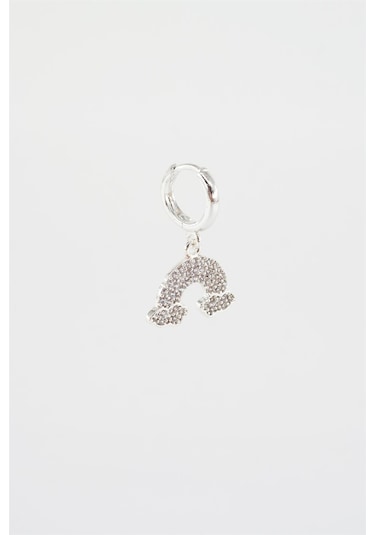 Kadın Kendi Tarzını Oluştur Zirkon Taşlı Gökkuşağı Figürlü 1 Adet Küpe Çok Renkli