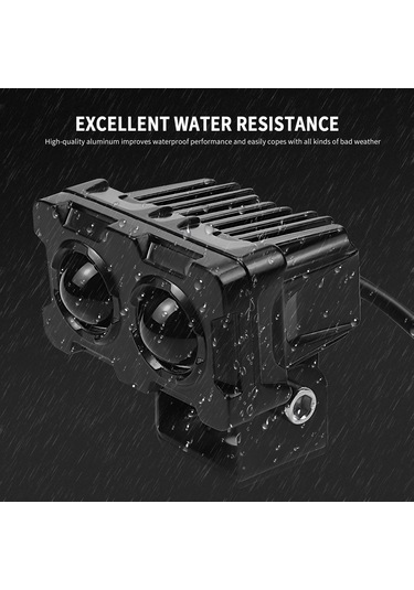 Springsun Yüksek Parlaklıklı 30w/45w Led Motosiklet Farı - Su Geçirmez Ve Şok Dirençli Not: Başlık 110 Karakter Sınırına Uygundur Siyah