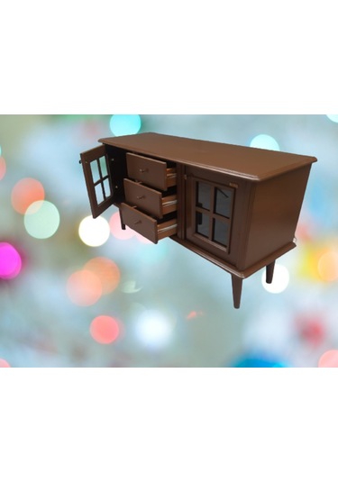 Bengimobilya Tv Sehpası Windovs Model Pencere Ahşap Gürgen Retro Ayak Ceviz Re (486057554)