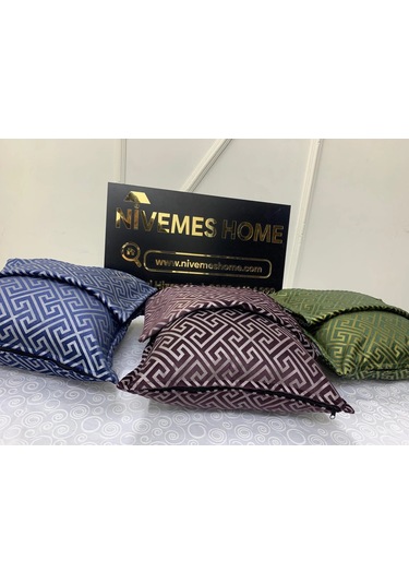 Nivemeshome Monet Zigzag Elyaf Dolgulu Kırlent Haki 45 X 45 Haki