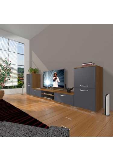 Decoraktiv Eko On2 Mdf Dvd Tv Ünitesi Tv Sehpası Ceviz - Antrasit