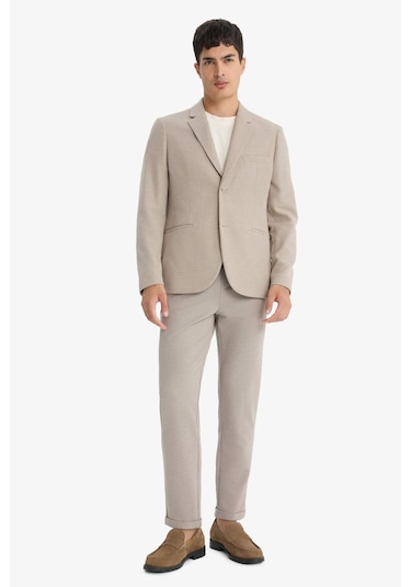 Defacto Modern Fit Düğmeli Cepli Blazer Ceket F2347ax25aubg773 Bej