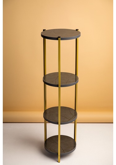 4 Katlı Raf - Çiçeklik, Organizer, Sehpa Ve Köşe Rafı Gold02