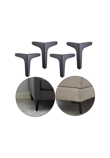 Suntek Magideal 4 Adet Demir Metal Mobilya Ayakları 10cm-siyah