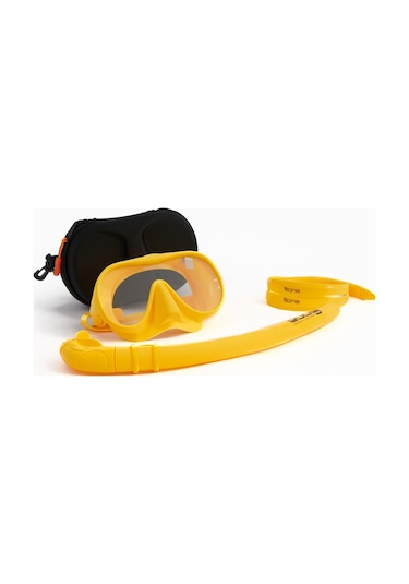 Sona Sona M1 Maske +Standart Snorkel+Yedek Kayış+Deluxe Çanta Sarı