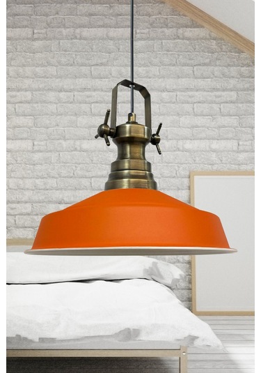Asaletli Tekli Avize Yeni Eskitme Başlık Retro Sarkıt Lamba Restoran Salon Aydınlatma Turuncu