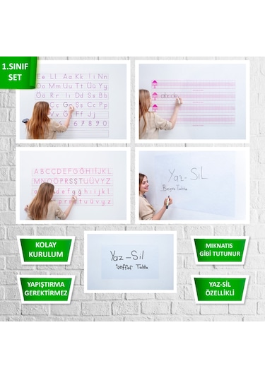 1-Sınıf Yazı Tahtası Eğitim Seti Statik Kağıt Tahta