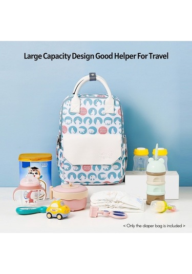 Novahub Moveevo Insular Çok Fonksiyonlu Bebek Bezi Çantası, Outdoor Su Geçirmez, Geniş Kapasite, Puset Askılı, 3 Termal Biberon Cebi Çok Renkli