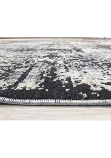 Tuğra Halı Rustic 1076 Siyah Gri 160X230 Cm Saçaklı Salon Halısı