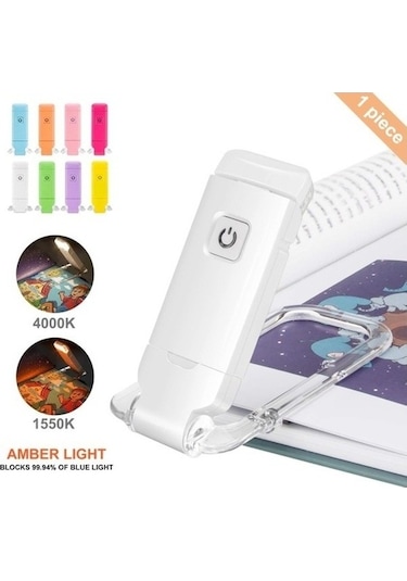 Yingfu Tcherchı Led Kitap Klipsi Okuma Lambası - Başucu Okuma Işıkları Beyaz