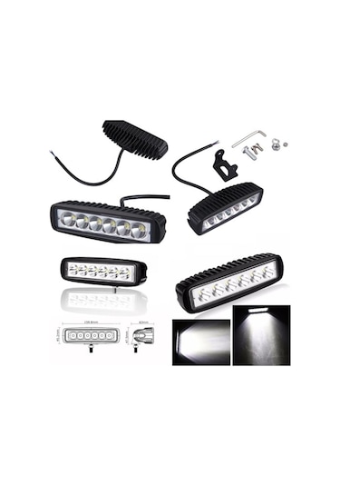 6 Led 18 W Off Road Gündüz Farı Sis Farı Yayıcı Delici Off Road