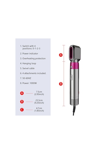 Sones 5'i 1 Arada Sıcak Hava Tarak Otomatik Bukle Makinesi Kare Model Saç Şekillendirme Tarağı Bukle Ve Düzleştirme, Fiş: Ab Fişi