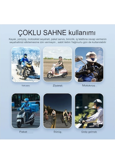 2 Intercom Bağlantılı Su Geçirmez Motosiklet Kask Bluetooth 5.3 300m Intercoom 2.000mah