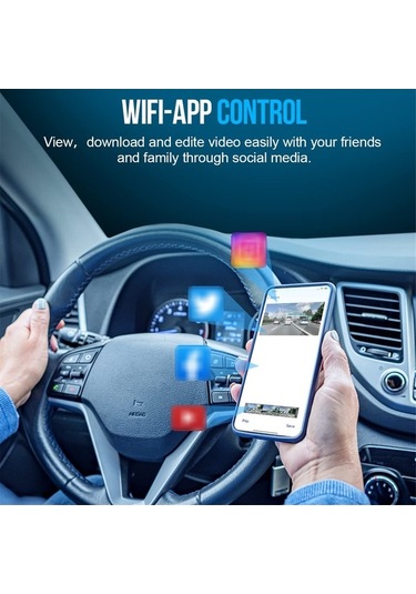 Trendooze Springsun Ön Çizgi Kamerası 1080p Çizgi Kamerası Araç Içi Izleme Kamerası 360 Wifi Si