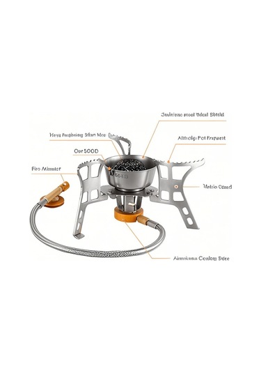 Vkemall Rüzgar Geçirmez Kamp Ocağı Gümüş