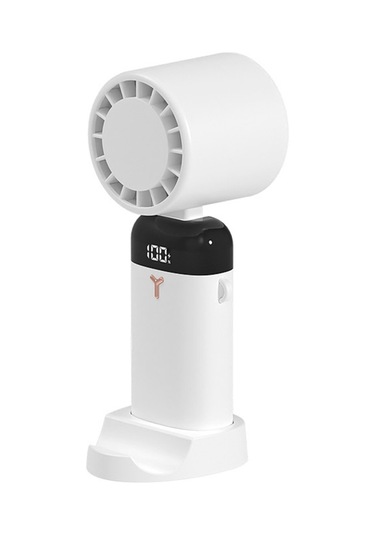 Springsun Taşınabilir 3600mah Şarjlı Boyun Soğutucu: 3 Hız, Telefon Tutucu & Pil Göstergeli Kompakt Masa Fanı Beyaz