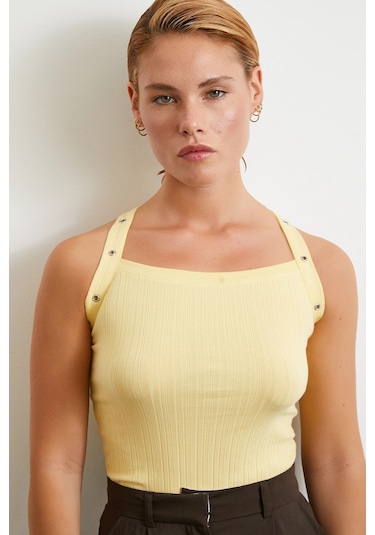 Arkası Çapraz Bağlamalı Top Sarı Sari