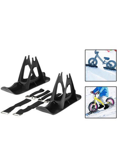 Suntek Kış Kar Kızağı Bisiklet Kayak Kızak Spor Siyah Siyah