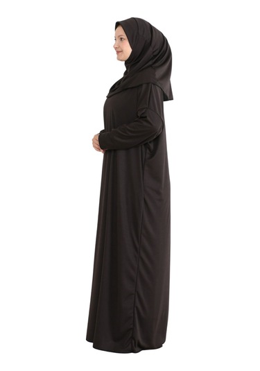 Zarif Namaz Elbisesi Ve Türban Tesbih Set Tesettür Şal Müslüman Kıyafetleri Abaya - Siyah Kahverengi