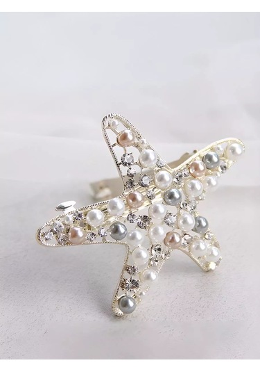 Bijoubijou Taşlı Saç Tokası Yıldız 244632906 Beyaz
