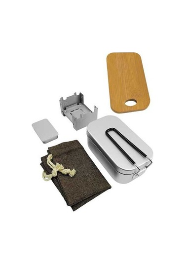 Ganzhoushop Yürüyüş Yemeği Tarzı Soba Soba Seti Pişirme Öğle Kutusu Katlanır Kamp Kamp Için Alkol A Ws Çok Renkli