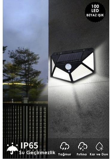 Technojet 2Adet 100 Ledli Solar Beyaz Işık Güneş Enerjili Bahçe Lambası Hareket Sensörlü