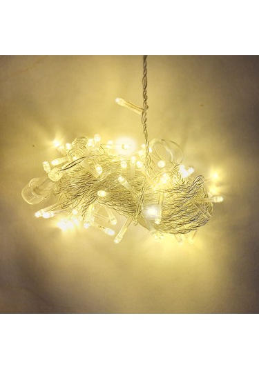 Led Aydınlatma 10 Mt Şeffaf Kablo Ağaç Işığı 100 Ledli Gün Işığı,