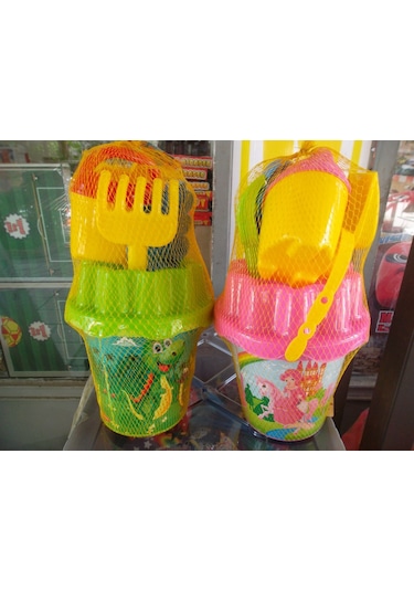 Fileli Büyük Yuvarlak Full Aksesuarlı Kova Kürek Seti 7 Parça Erkek Çocuk Için