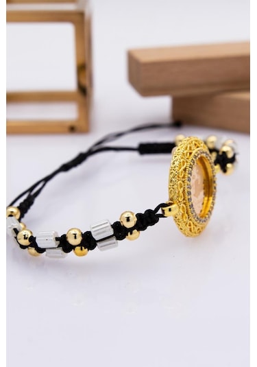 22 Ayar Altın Gram Altınlı İpli Çerçeve Bileklik LKSGRM136