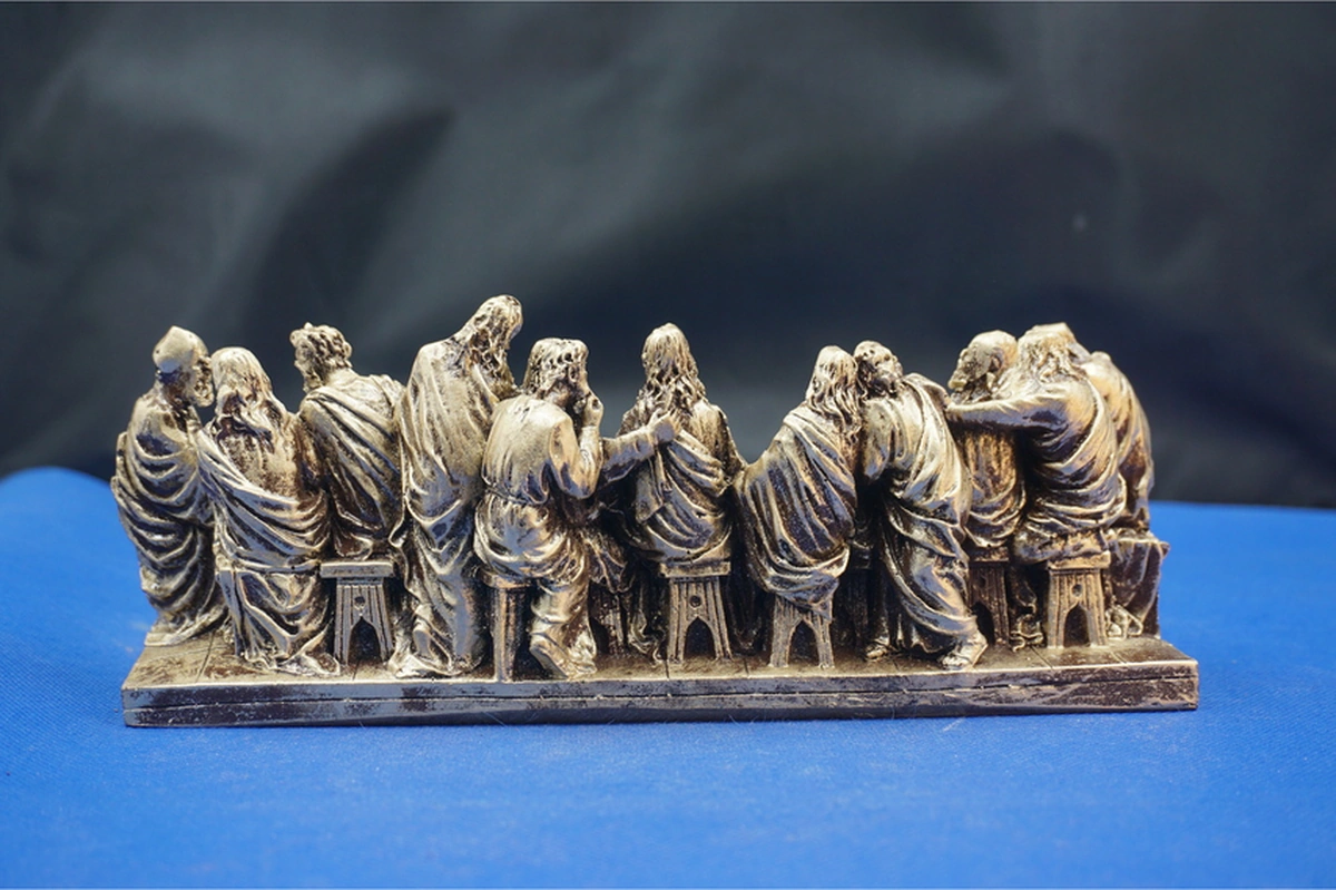 Son Akşam Yemeği Biblo Heykel - Ev Ofis Dekoratif Hediyelik Aksesuar 22x9 Cm