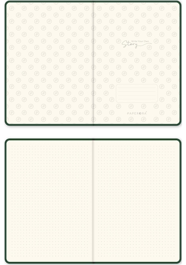 A5 Bullet Journal Noktalı Defter 140 Gr. 80 Yaprak Forest Koyu Yeşil