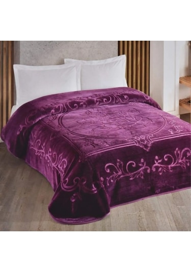 Mor Renkli Kristal Taç Battaniyesi Mor