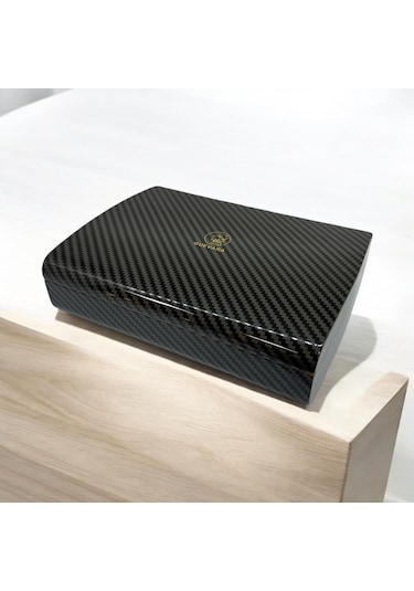Guevara Karbon Desen Mini Puro Kutusu Humidor Siyah 5s