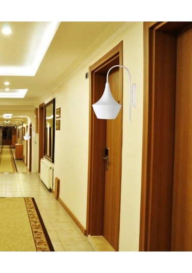 Bombeli Beyaz Aplik Dekoratif Duvar Lamba Kafe Pastane Vintage Salon Fırın Için Otel Ofis Ev Beyaz