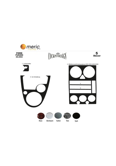 Meriç® Ford Fusion Ön Torpido Kaplama 5 Parça 2002-2005 (530156343)