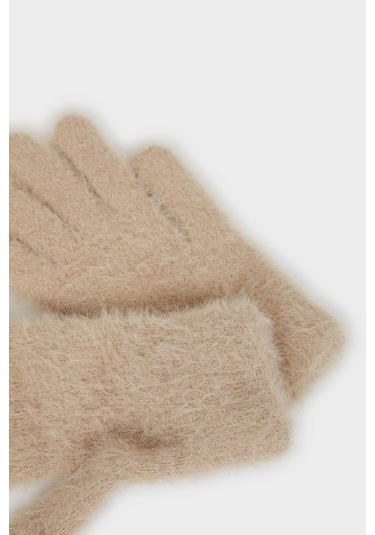 Defacto Kız Çocuk Triko Eldiven A6604a825wnbg303 Bej